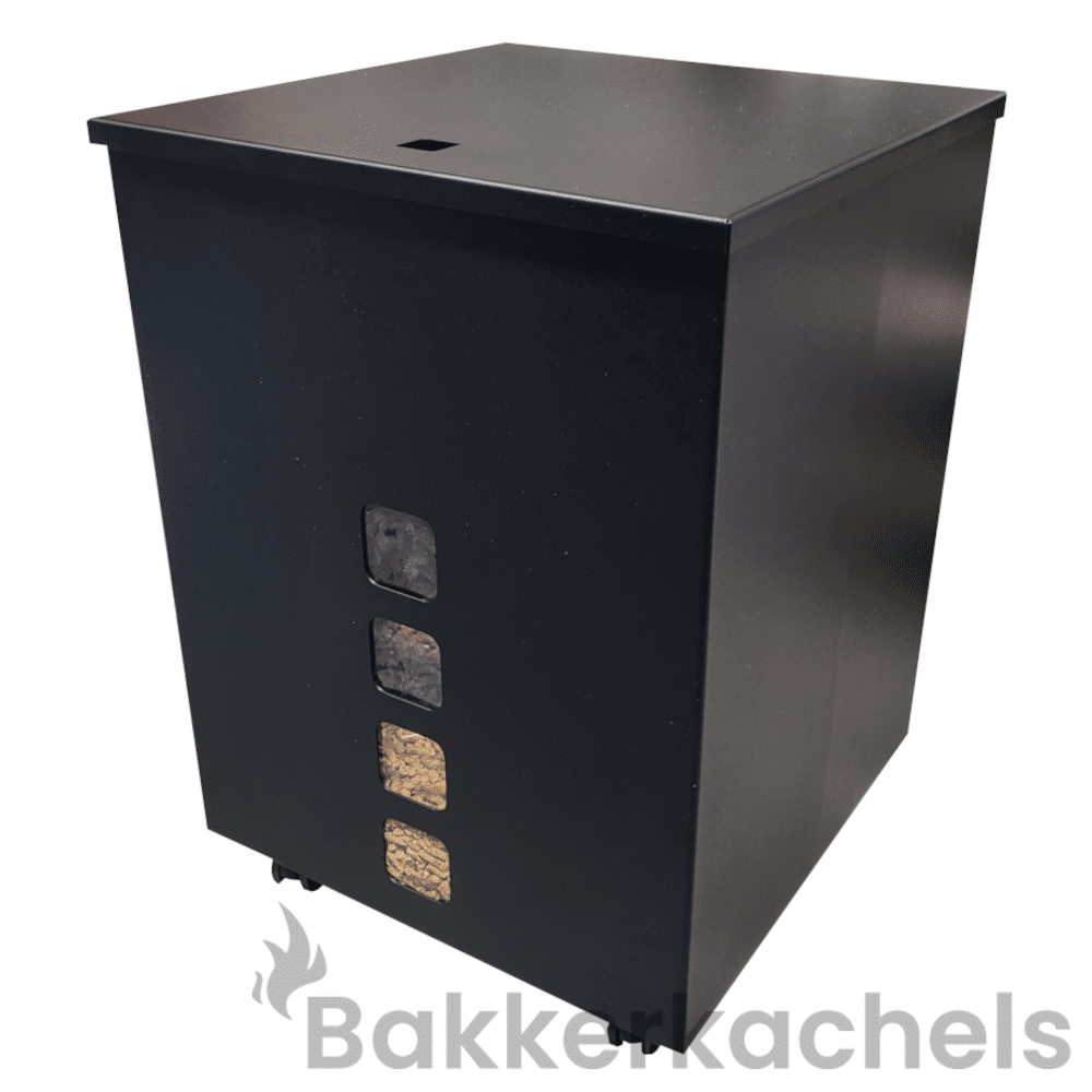 Pelletbak 40 kg met pelletschep vierkant