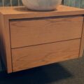 Houten Badmeubel 80cm Breed Inclusief Spiegel Met Houten Omranding 80cm