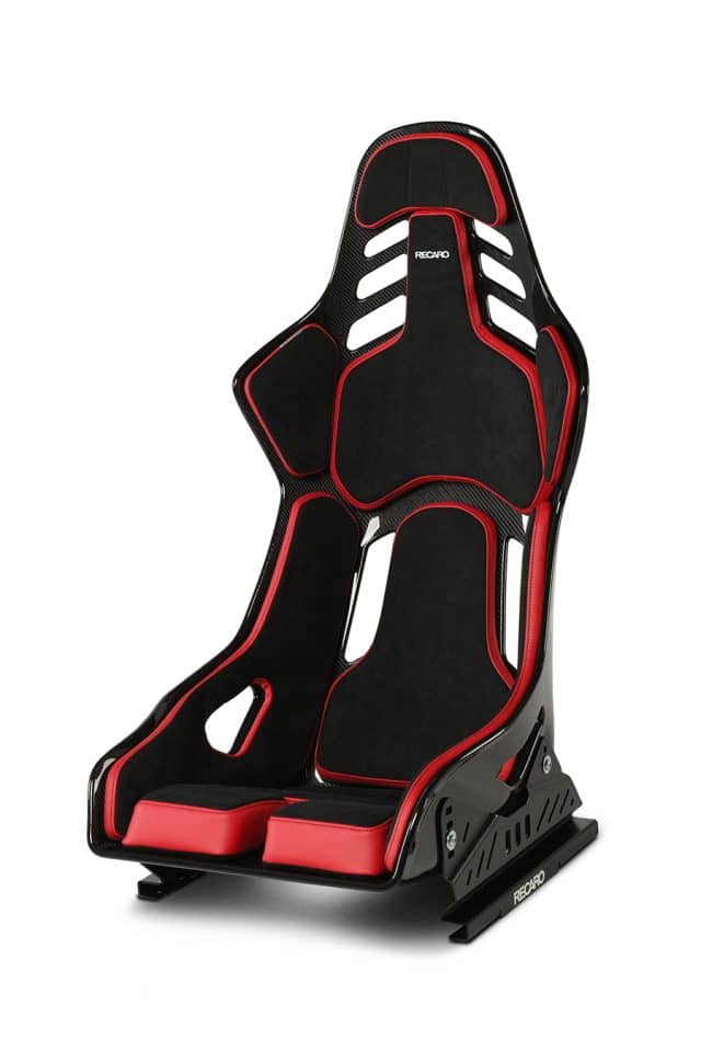 078011b22 Recaro Podium Alcantara Cuero Negro Rojo Web