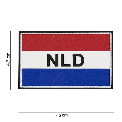 Embleem 3d Pvc Nld Rood Wit Blauw Met Klitteband