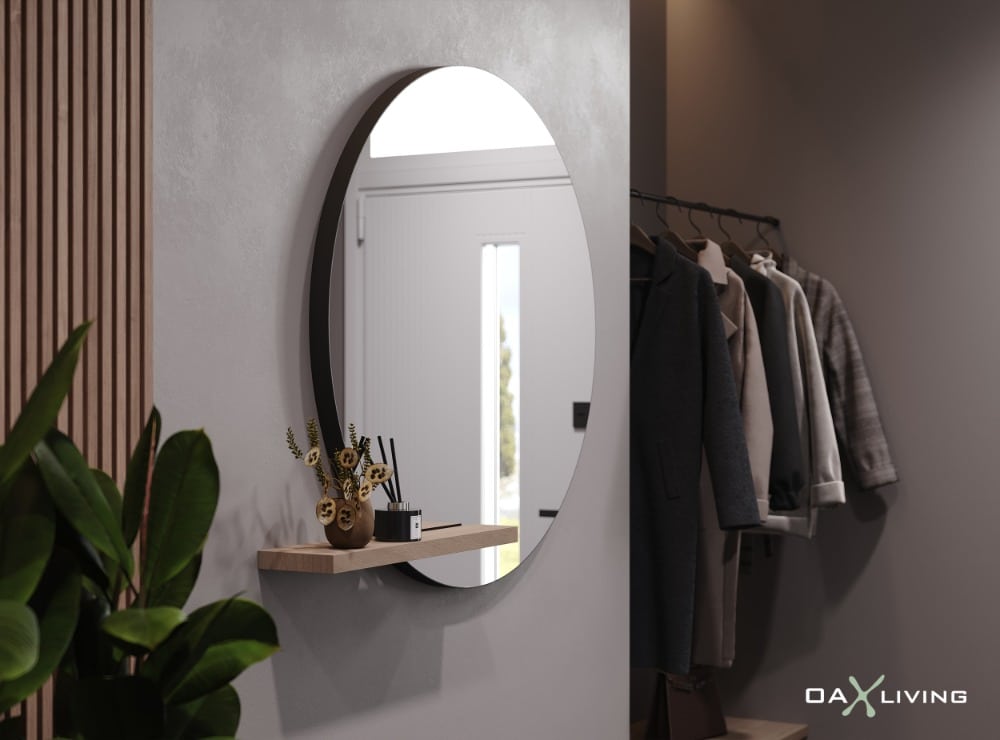Oaxliving Black Circle Spiegel