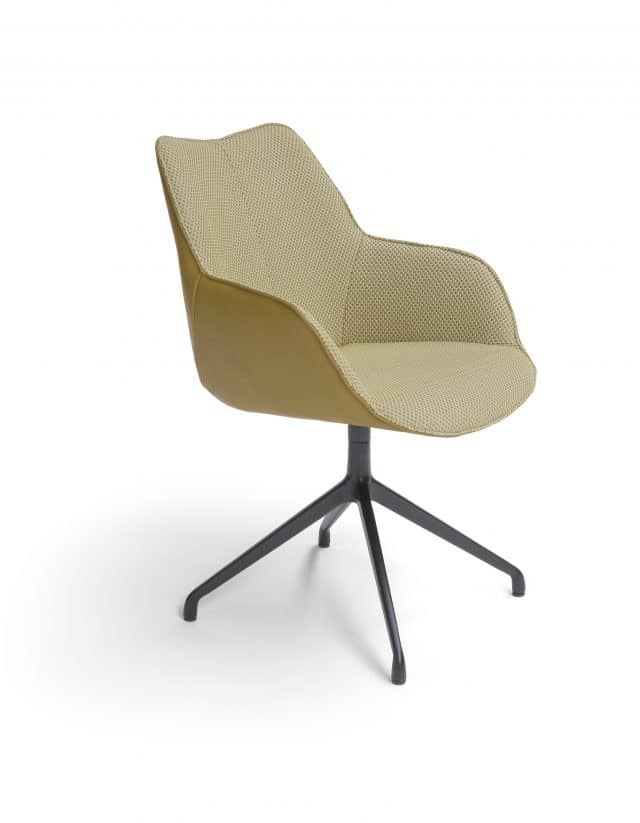 Kiq Arm Spisestol Roterbar Breesnewworl Læder Lucca Avocado Stof Drue skaleret