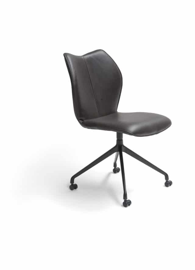 Kiq Draaibare Eetkamerstoel Zonder Armleuning Wieltjes Bruin Leer Scaled E1763211922257