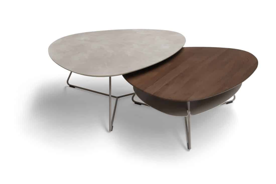 Twinny Coffee Tables Storage Space Beige Frames Hpl Sand-colored Solid Oak