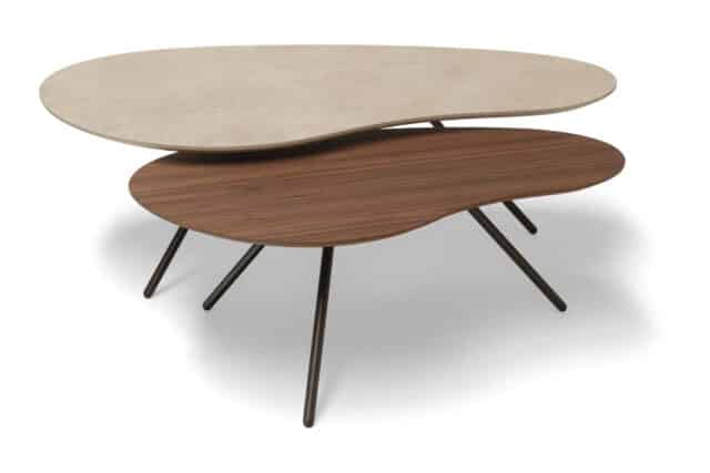 Große, trübe Couchtische aus Porfidochiaro-Walnussfurnier