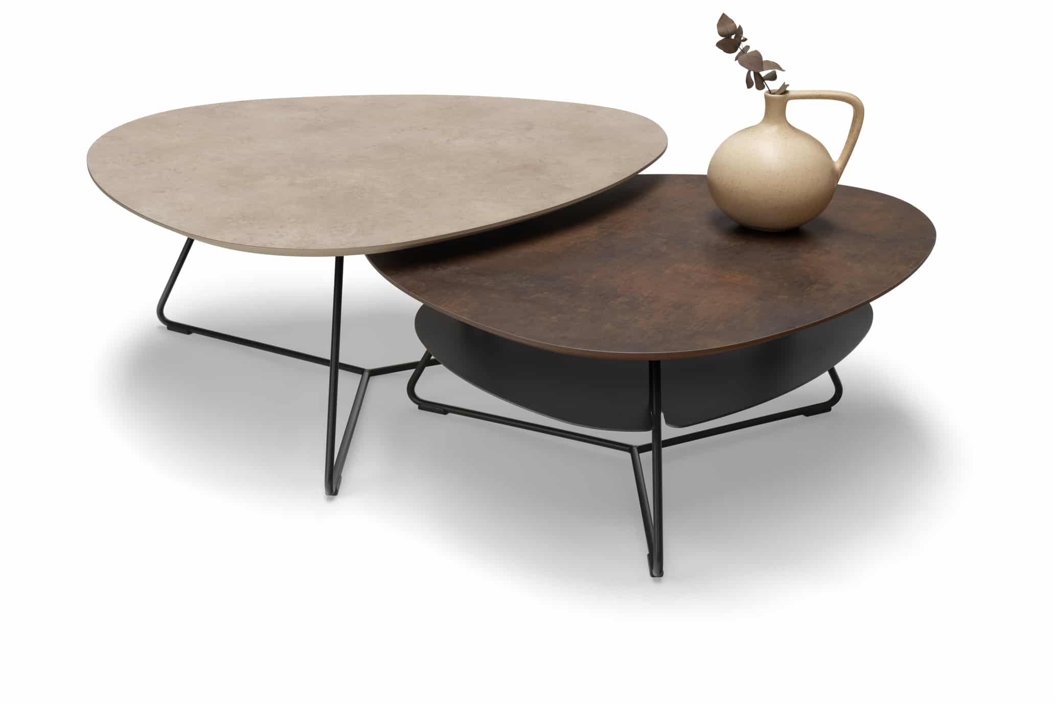 Furinno Frans Turn-Tube Coffee Table with Trash Drawers