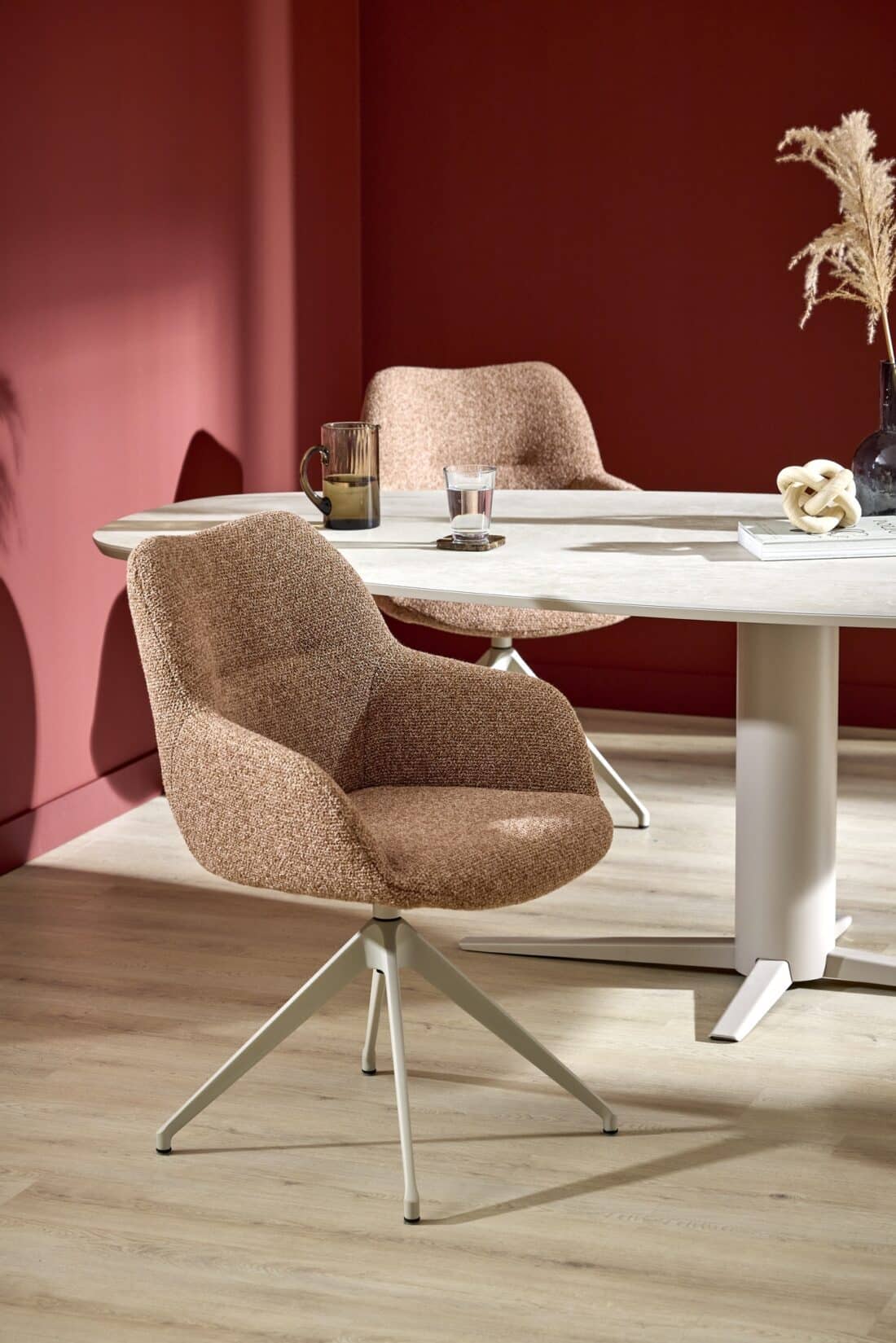 Modern Swivel Dining Chair Kiq Arm Deluxe 24 Thick Seat
