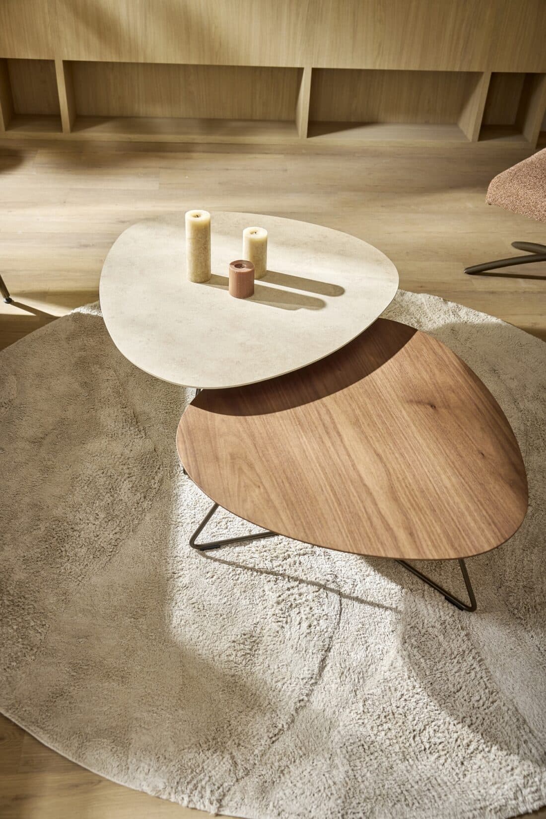 Twinny Salontafels Modern Hpl Porfido Chiaro Notenfineer