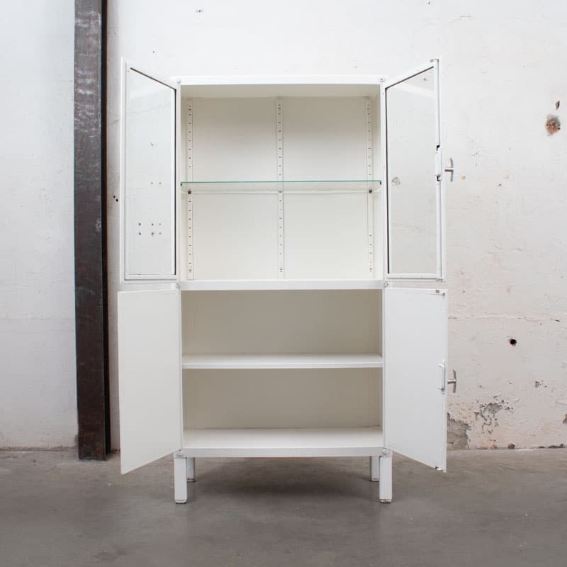 Vintage Apothekerskast Wit Overgespoten