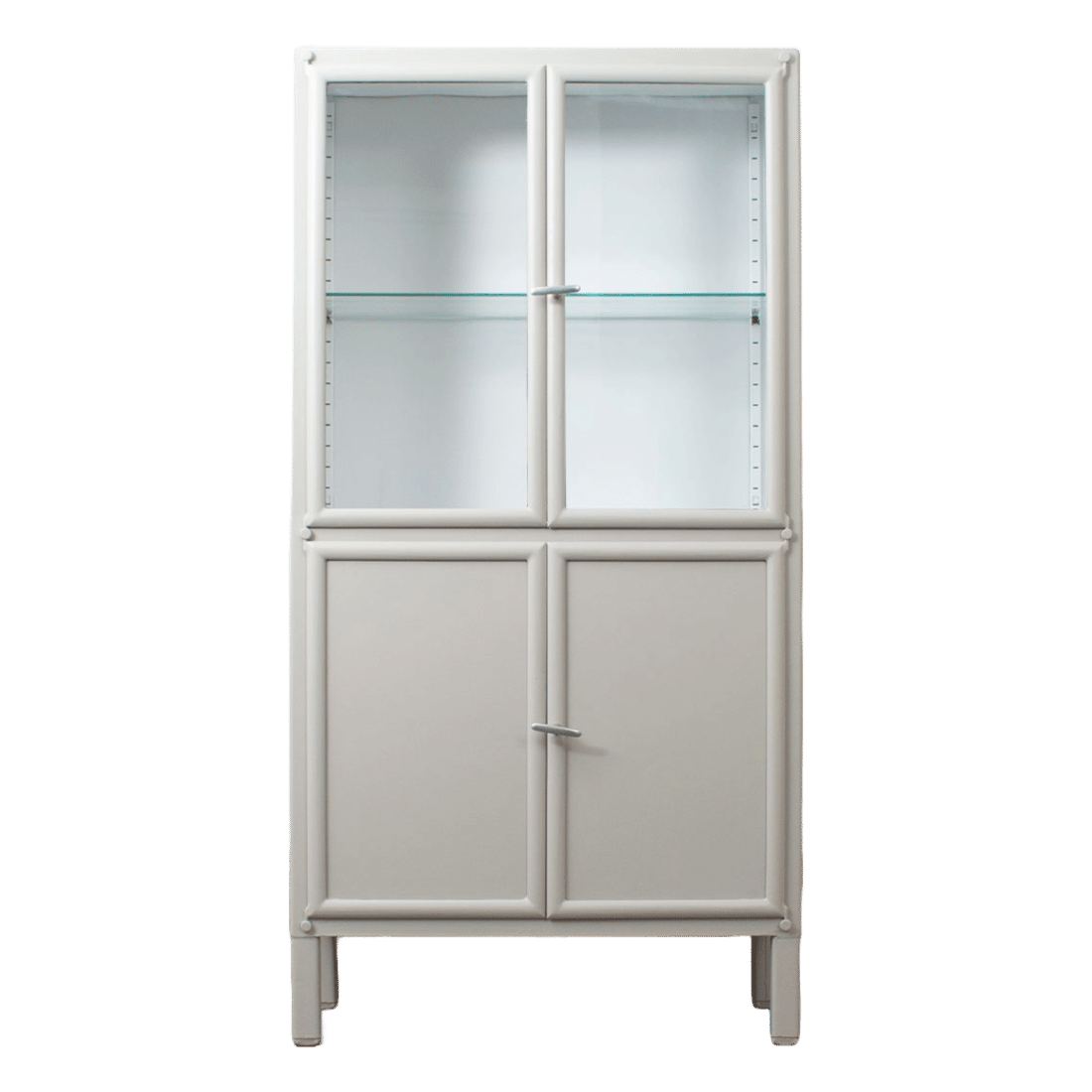 Vintage Apothekerskast Zijdegrijs Overgespoten