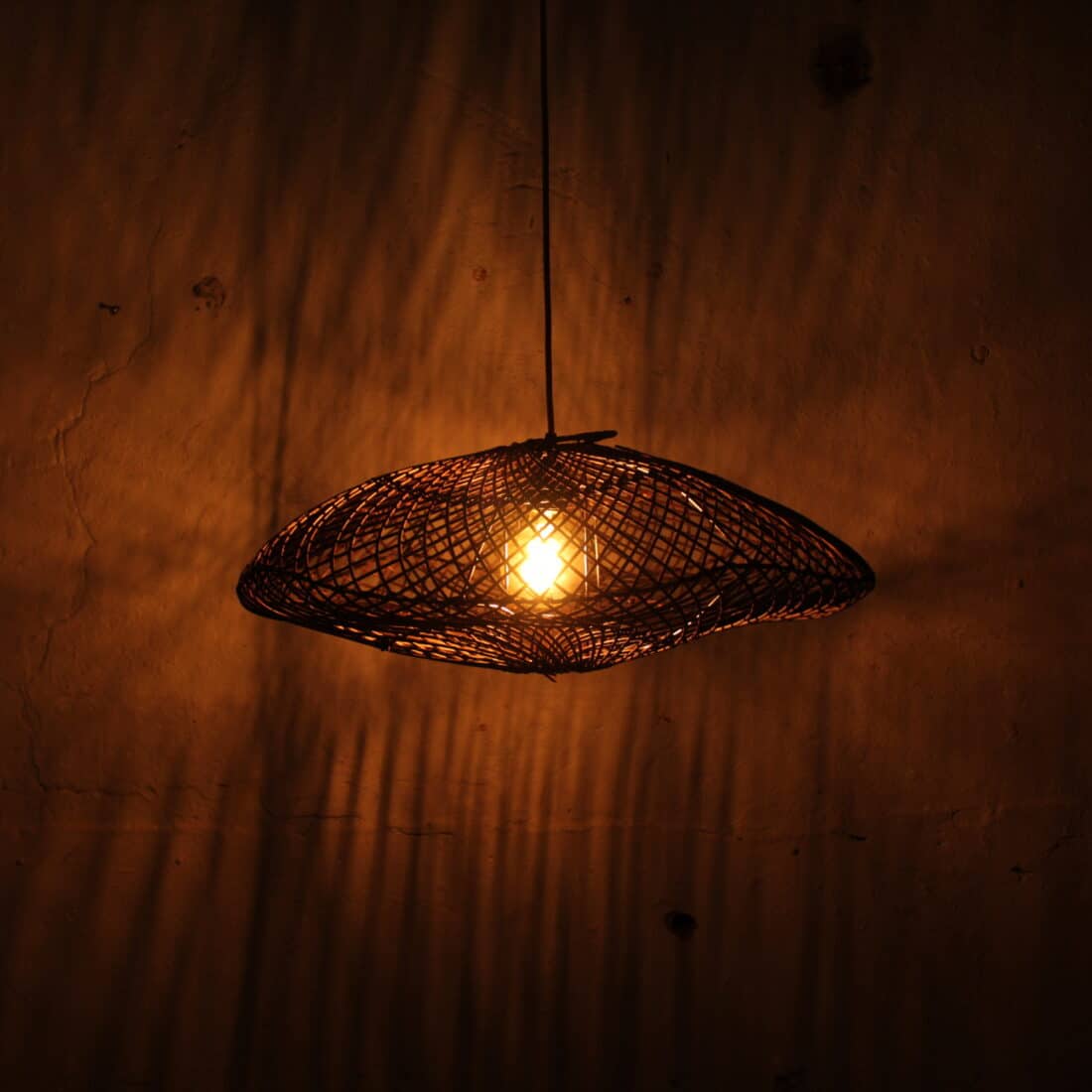 Rotan Hanglamp Curve Ufo Bruin S