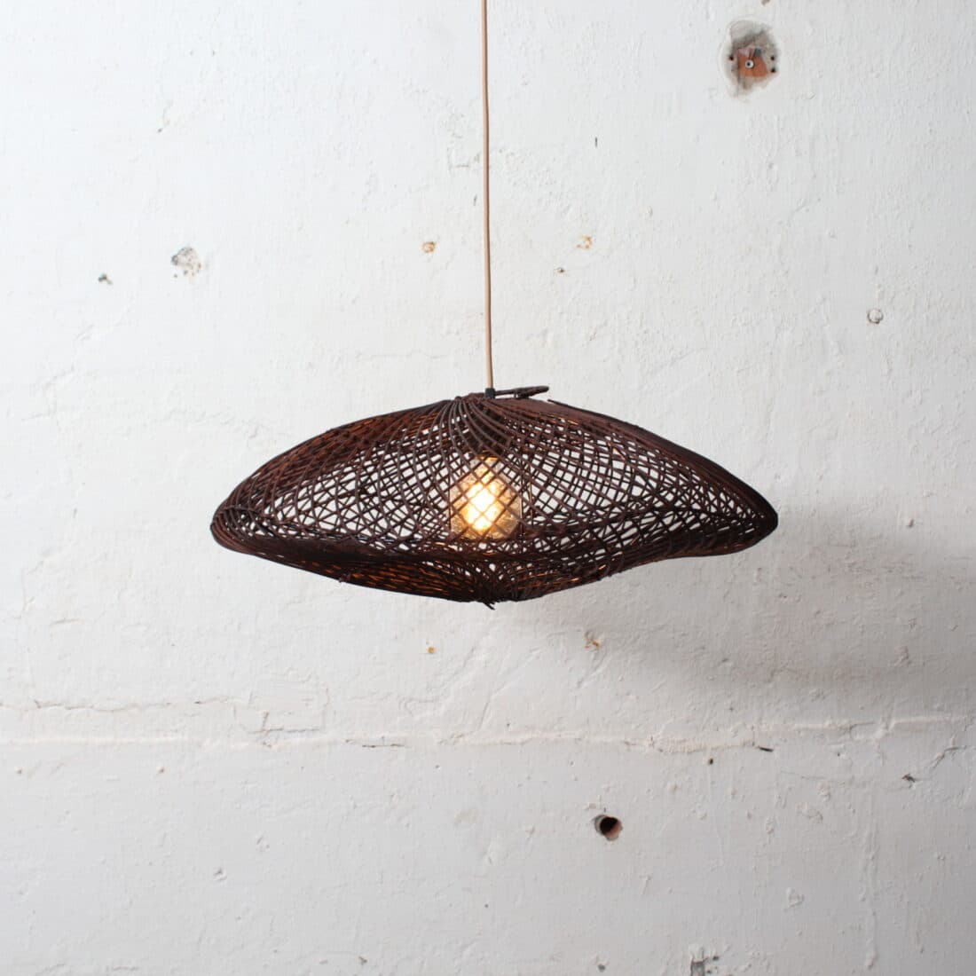 Rotan Hanglamp Curve Ufo Bruin S