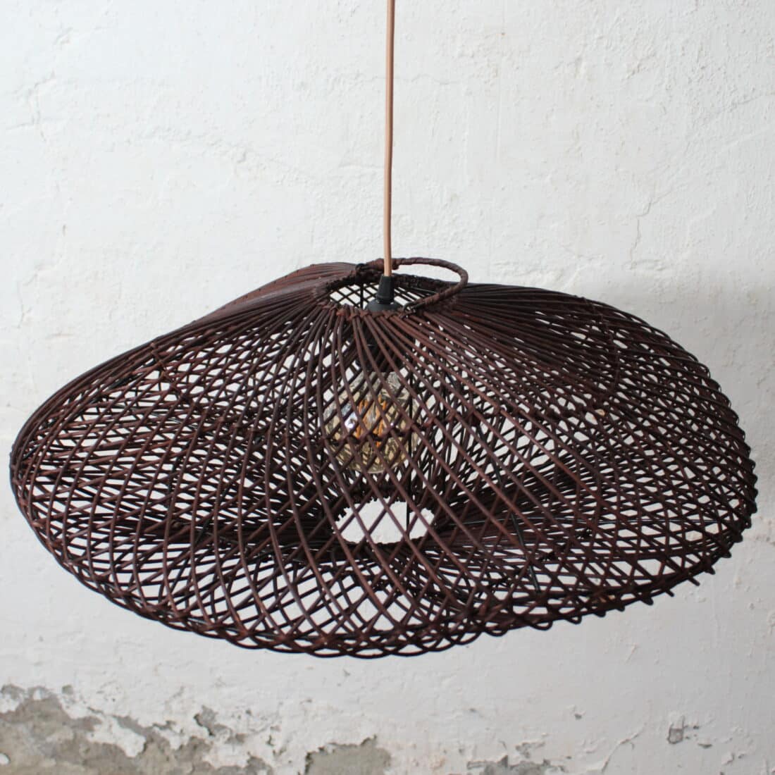 Rotan Hanglamp Curve Ufo Bruin S