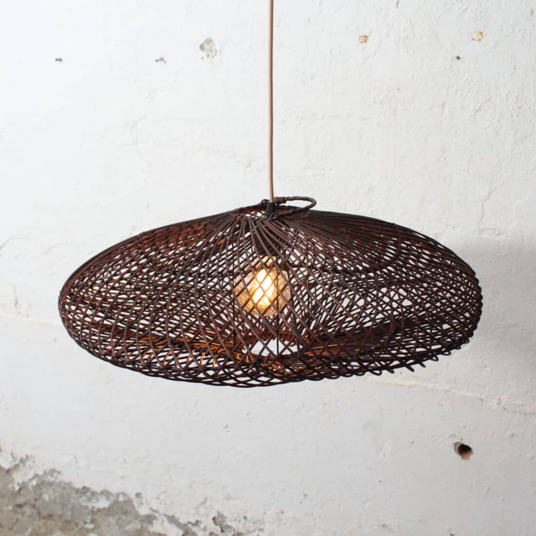 Rotan Hanglamp Curve Ufo Bruin S