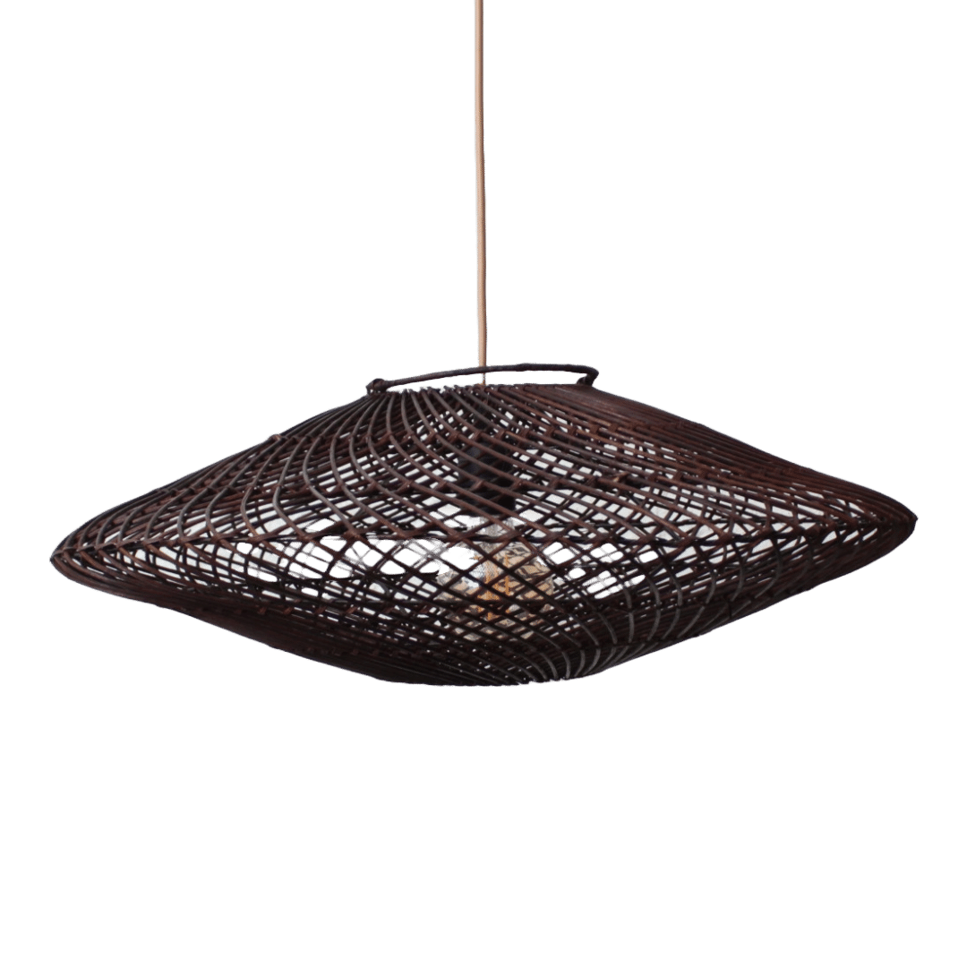 Bamboe Hanglamp Ufo Gevlochten Bruin S