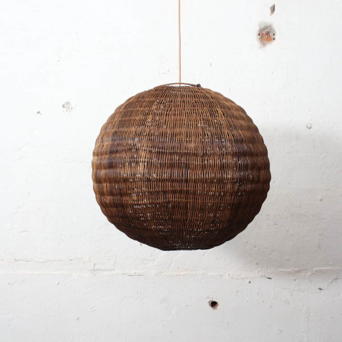 Rotan Bol Hanglamp Bruin M