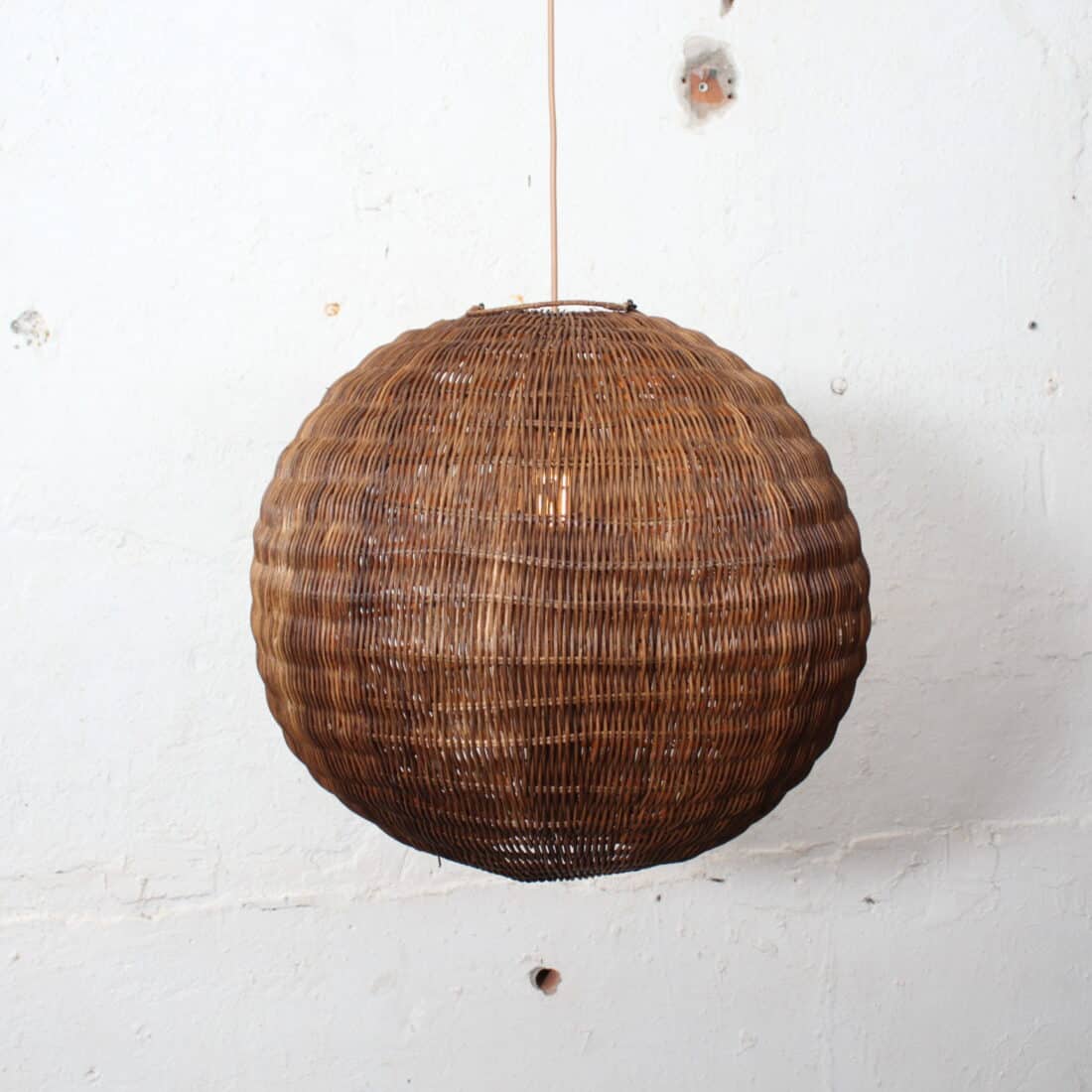 Rotan Bol Hanglamp Bruin M