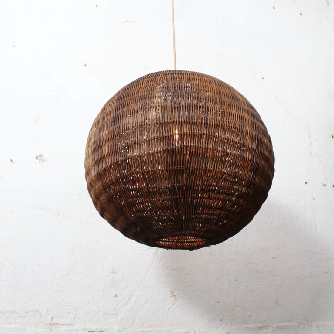 Rotan Bol Hanglamp Bruin M