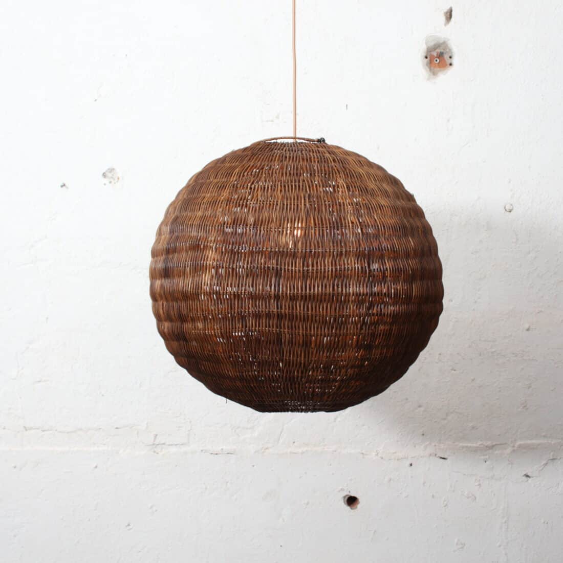 Rotan Bol Hanglamp Bruin M