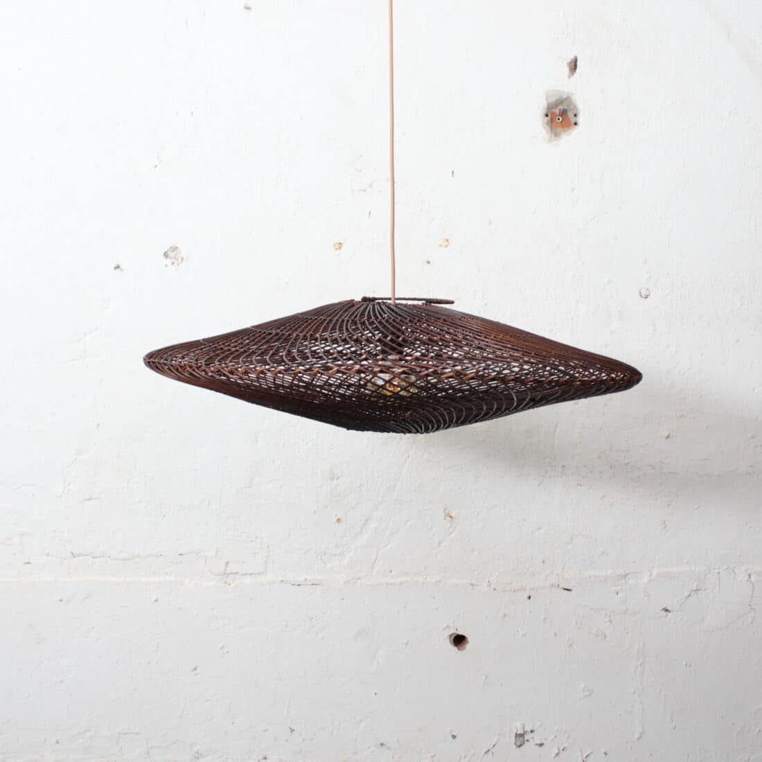 Rotan Hanglamp Ufo Bruin M