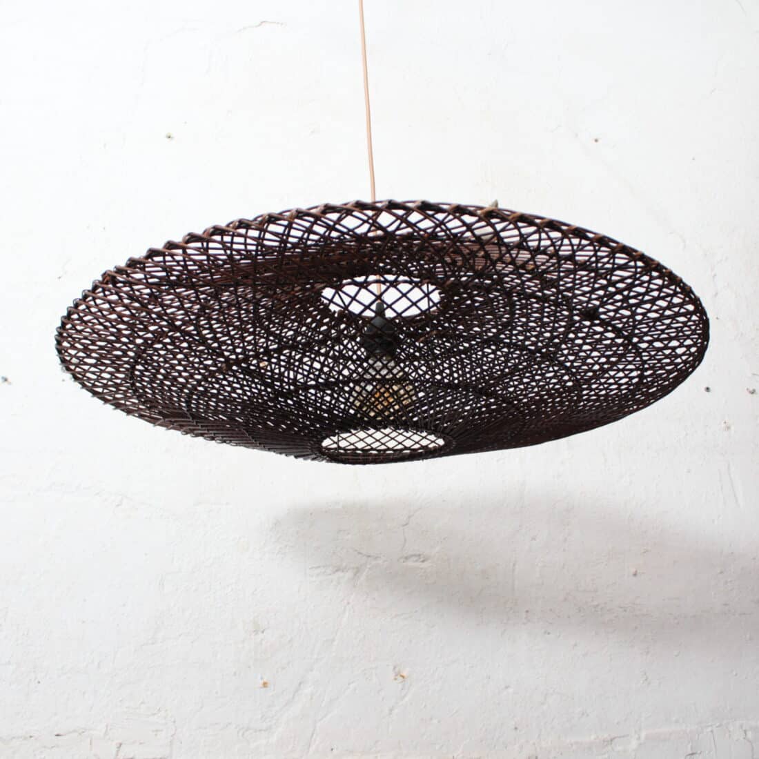 Rotan Hanglamp Ufo Bruin M