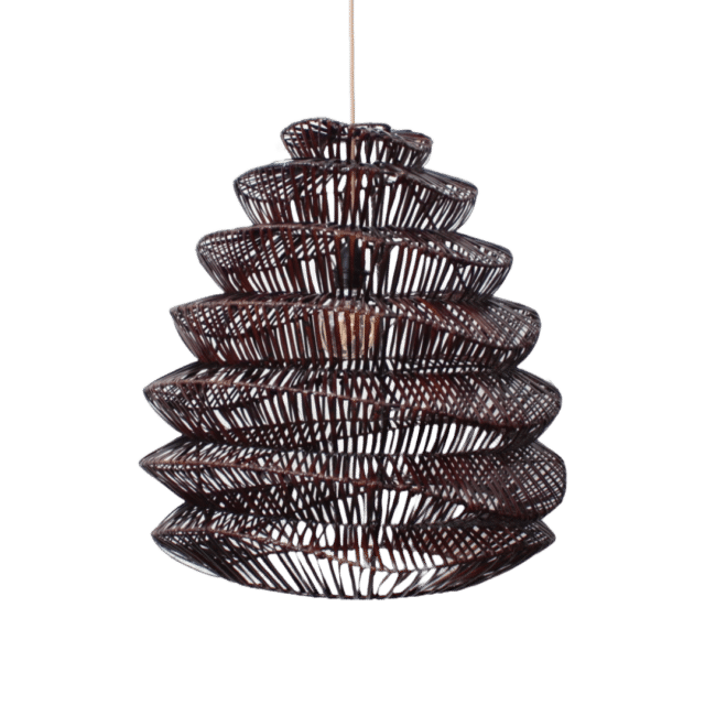 Bamboe Hanglamp Pagoda Bruin M