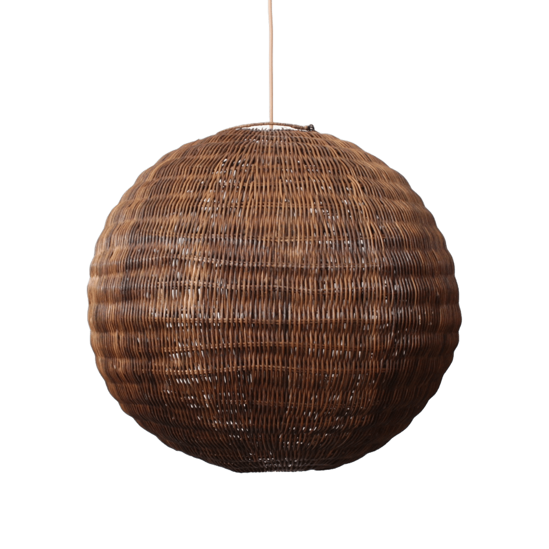 Rotan Bol Hanglamp Bruin M