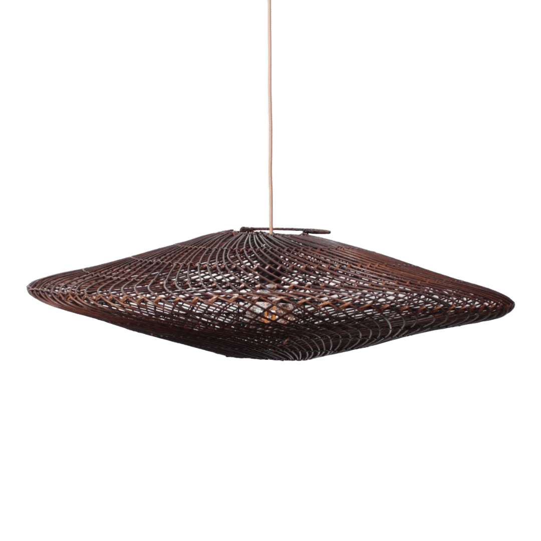 Rotan Hanglamp Ufo Bruin M