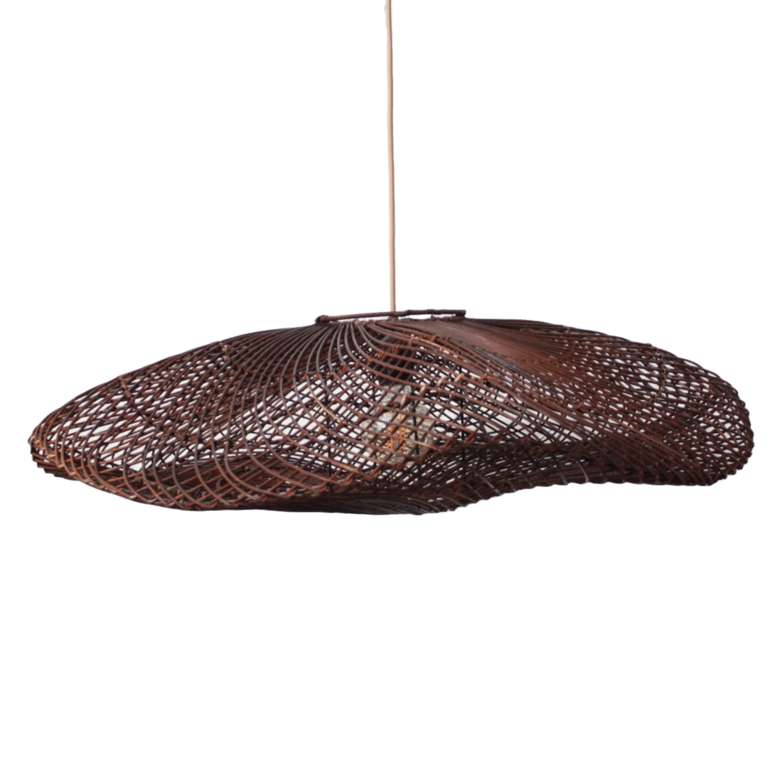 Rotan Hanglamp Curve Ufo Bruin M