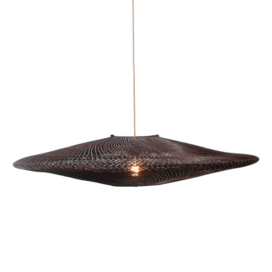 Bamboe Hanglamp Ufo Bruin L