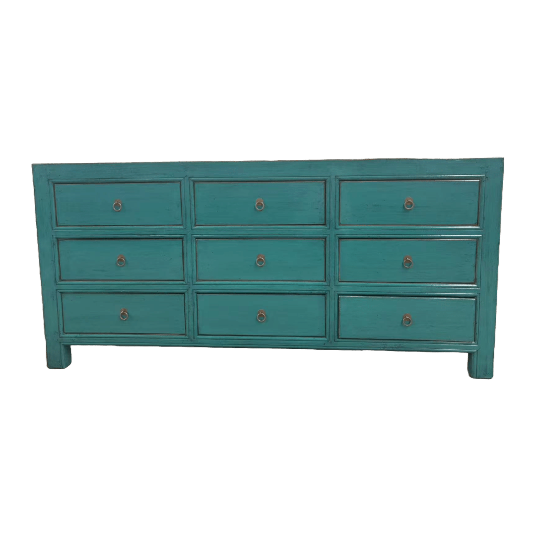 Houten Dressoir China Turquoise