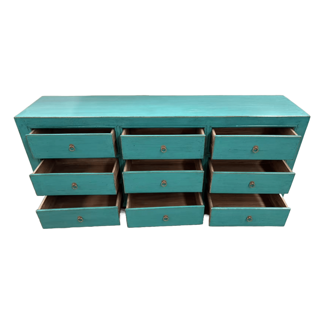 Houten Dressoir China Turquoise