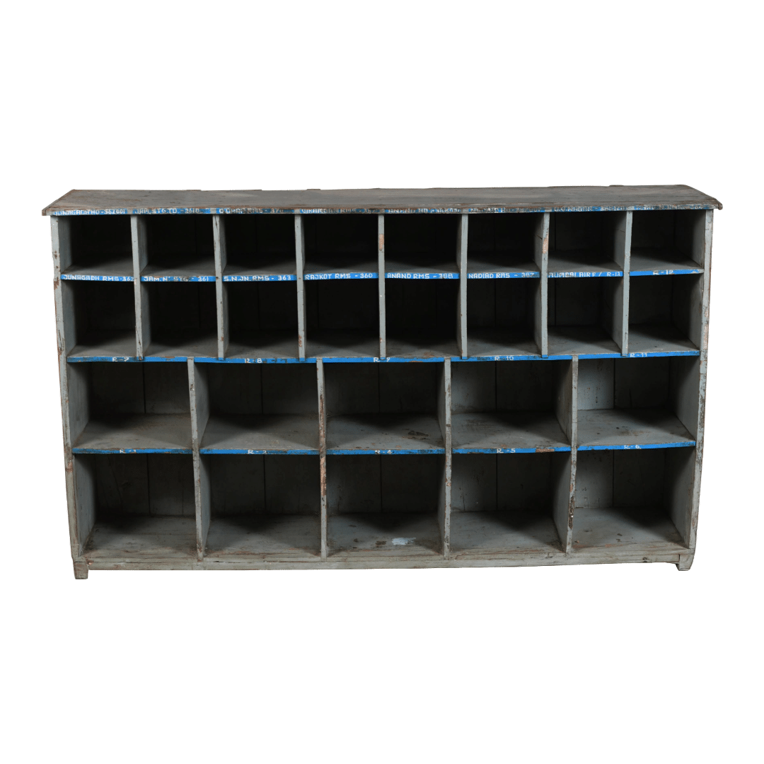 Houten Vakkenkast Blauw