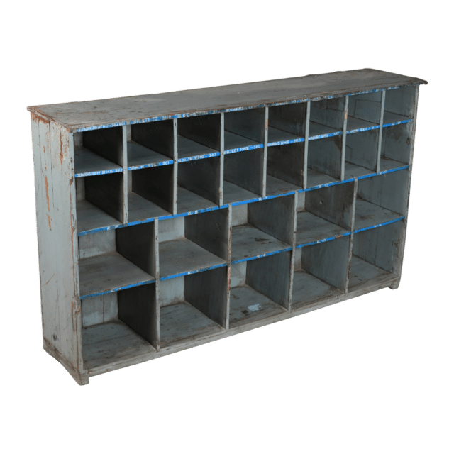 Houten Vakkenkast Blauw