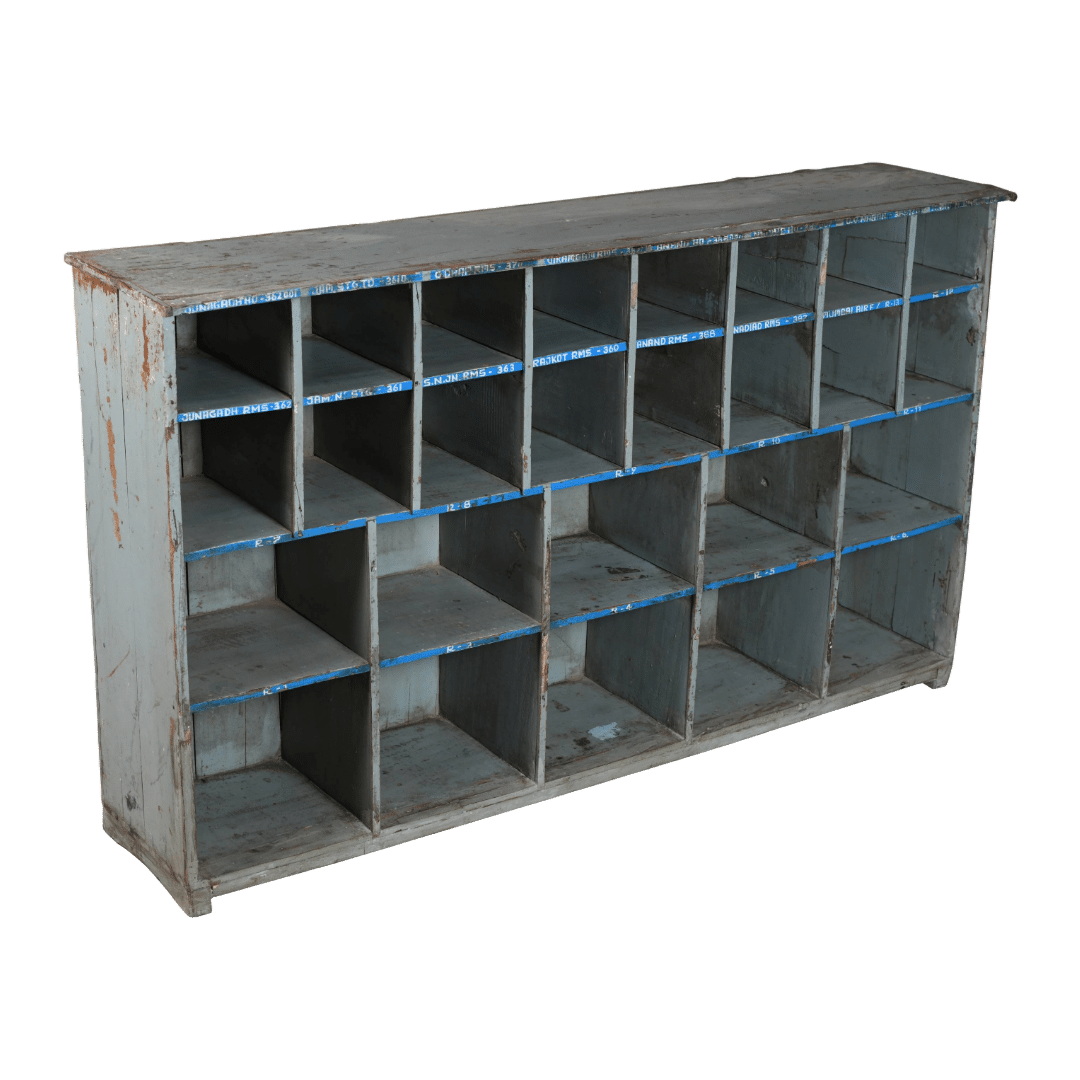 Houten Vakkenkast Blauw