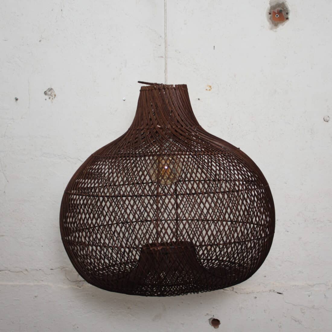 Rotan Hanglamp Appel Bruin S