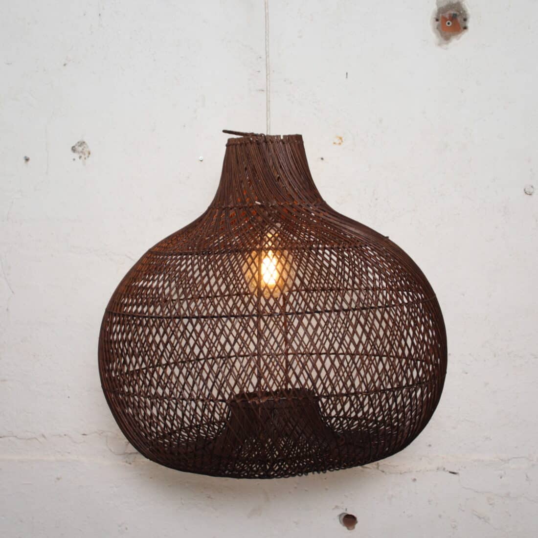 Rotan Hanglamp Appel Bruin S
