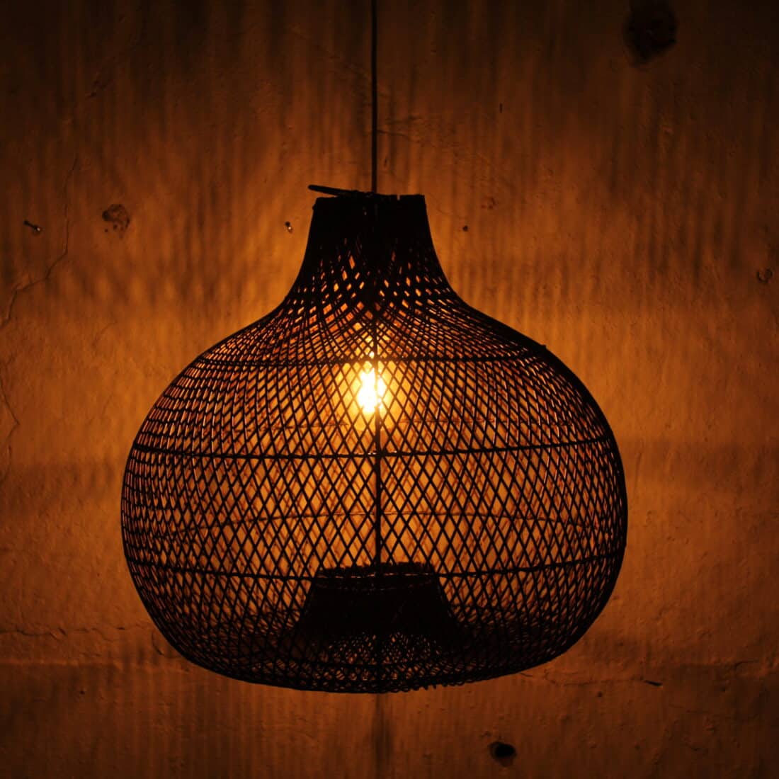 Rotan Hanglamp Appel Bruin S