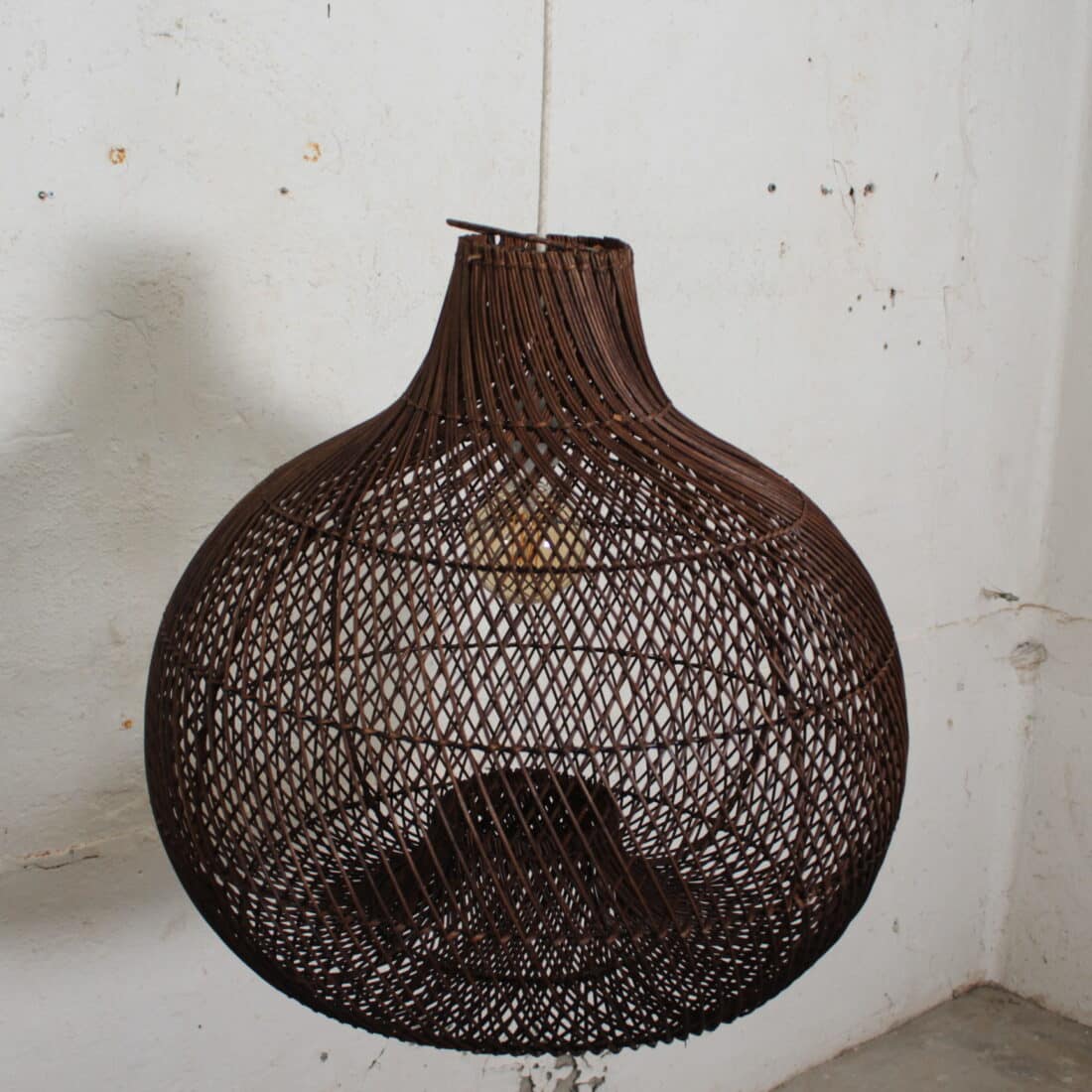 Rotan Hanglamp Appel Bruin S