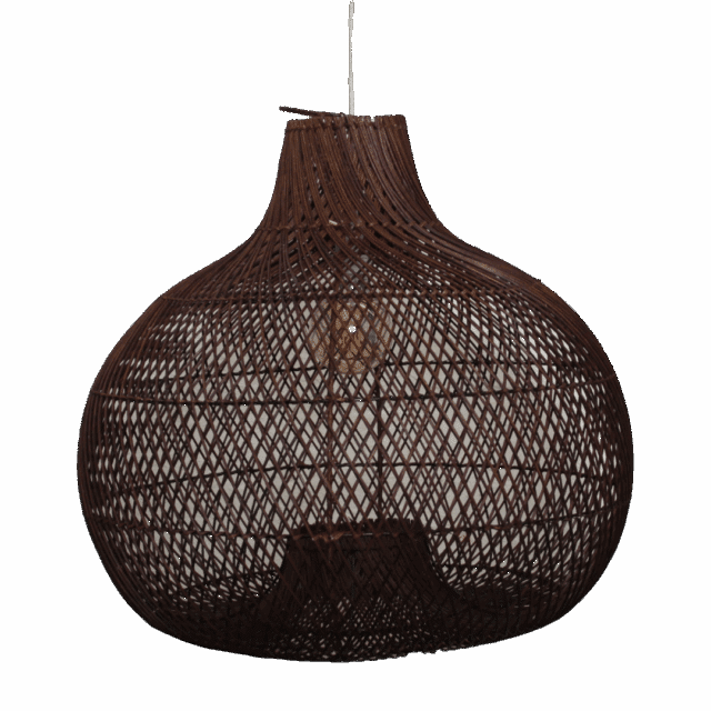 Rotan Hanglamp Appel Bruin S