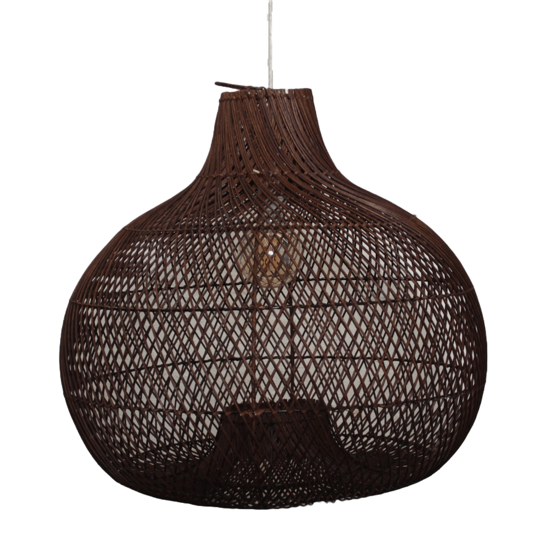 Rotan Hanglamp Appel Bruin S