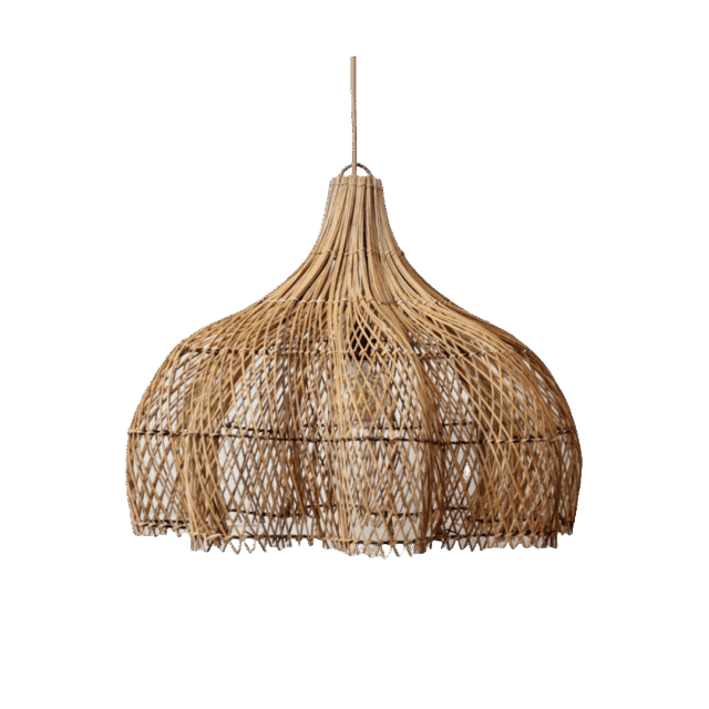 Rotan Hanglamp Bloem Gemeleerd M