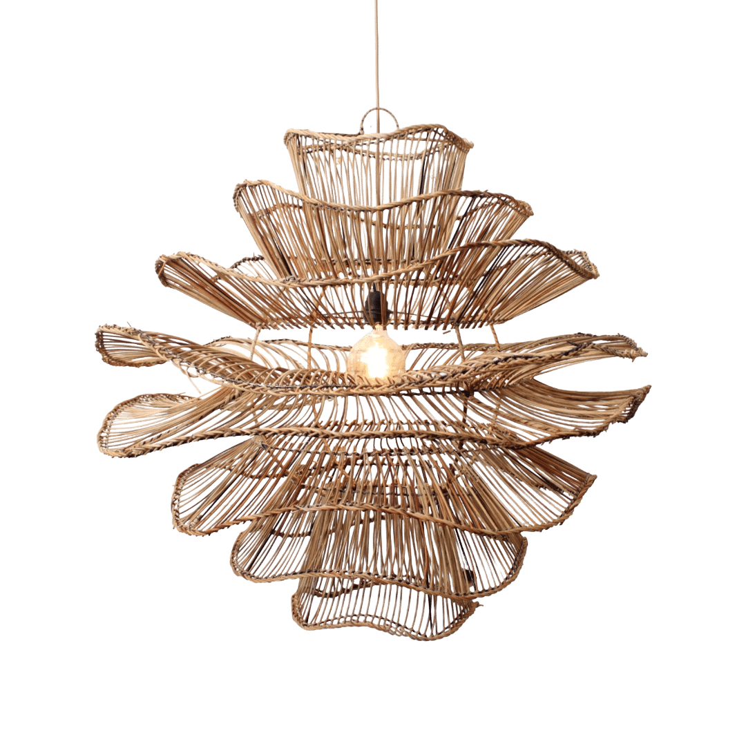 Rotan Hanglamp Wabisabi Gemeleerd M Rotan Hanglamp Wabisabi Gemeleerd M