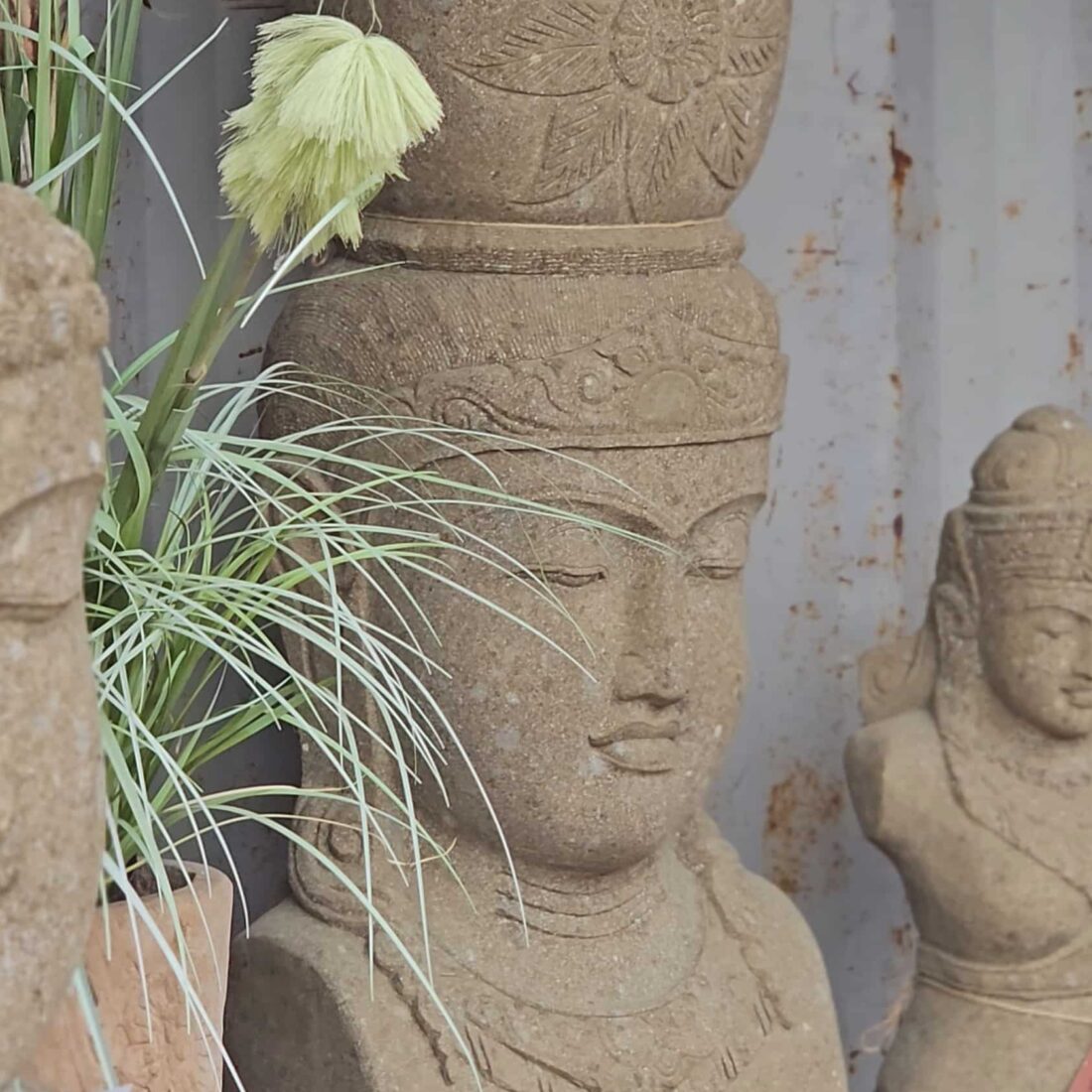 Greenstone Boeddha Bloempot L Greenstone Boeddha Bloempot L