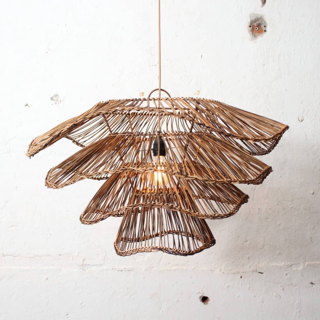 Rotan Hanglamp Wabisabi Half Gemeleerd L Rotan Hanglamp Wabisabi Half Gemeleerd L