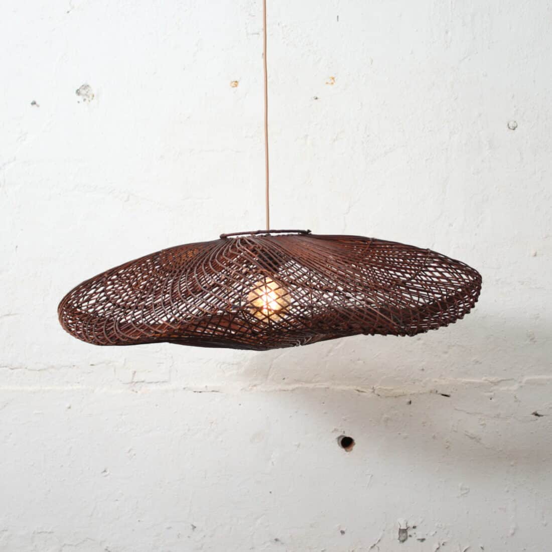 Rotan Hanglamp Wolk Bruin M