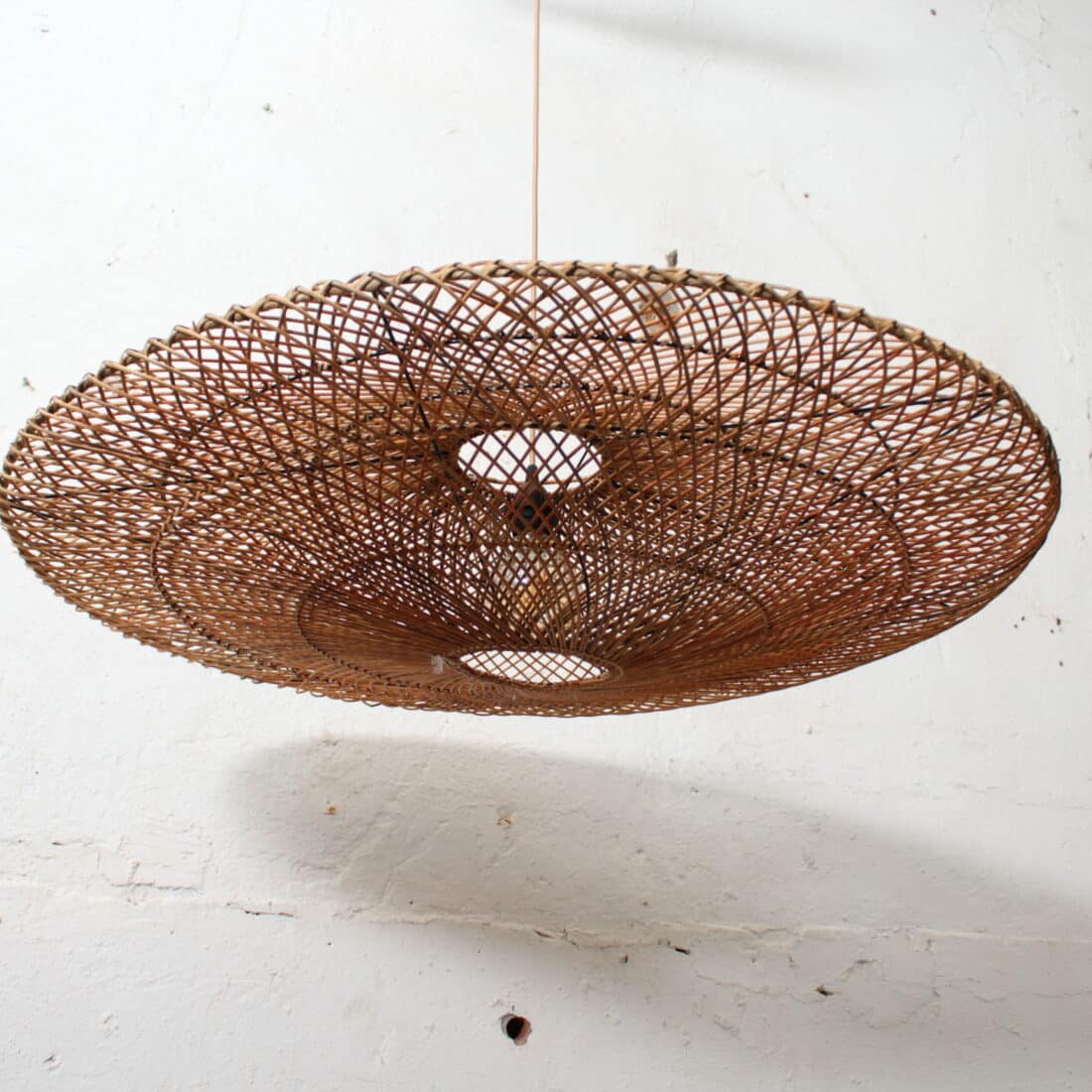 Rotan Hanglamp Ufo Gemeleerd L Rotan Hanglamp Ufo Gemeleerd L