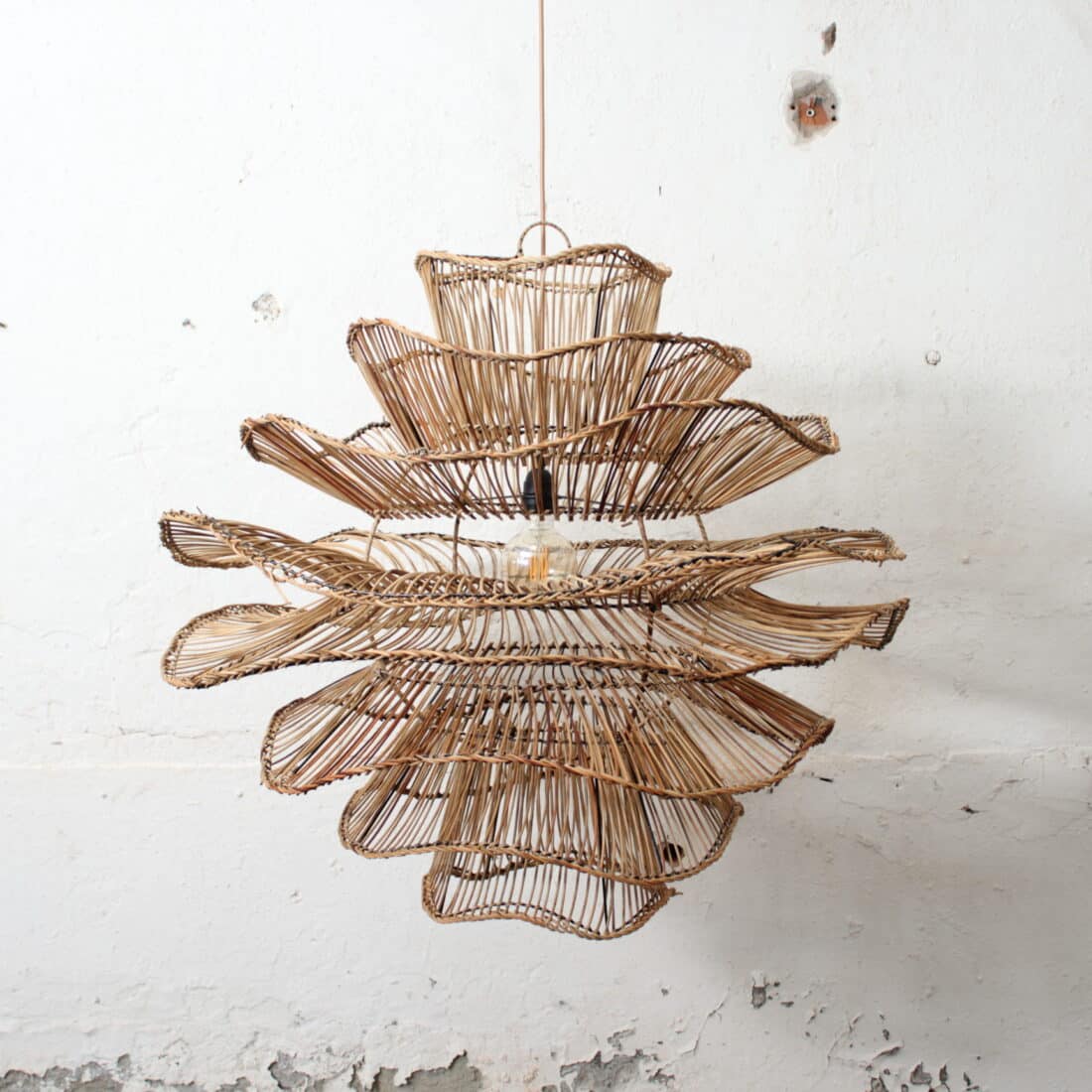 Rotan Hanglamp Wabisabi Gemeleerd L Rotan Hanglamp Wabisabi Gemeleerd L