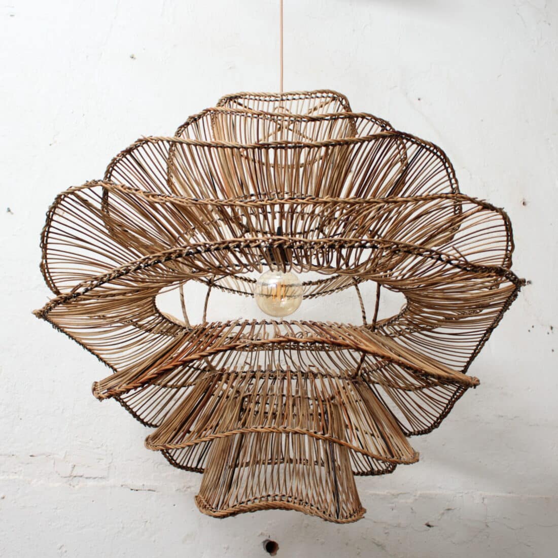 Rotan Hanglamp Wabisabi Gemeleerd L Rotan Hanglamp Wabisabi Gemeleerd L