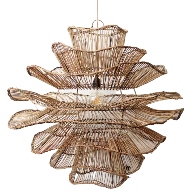 Rotan Hanglamp Wabisabi Gemeleerd L